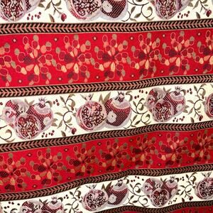 Vintage Jacquard Pomegranate Tapestry Upholstery Fabric 3+ Yards x 54” Red Gold